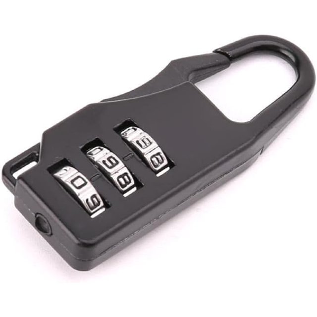 Black Zinc Alloy Three-Wheel Mini Code Lock Luggage Zipper for Cross Code Set Number for Number Lock Combination Padlocks