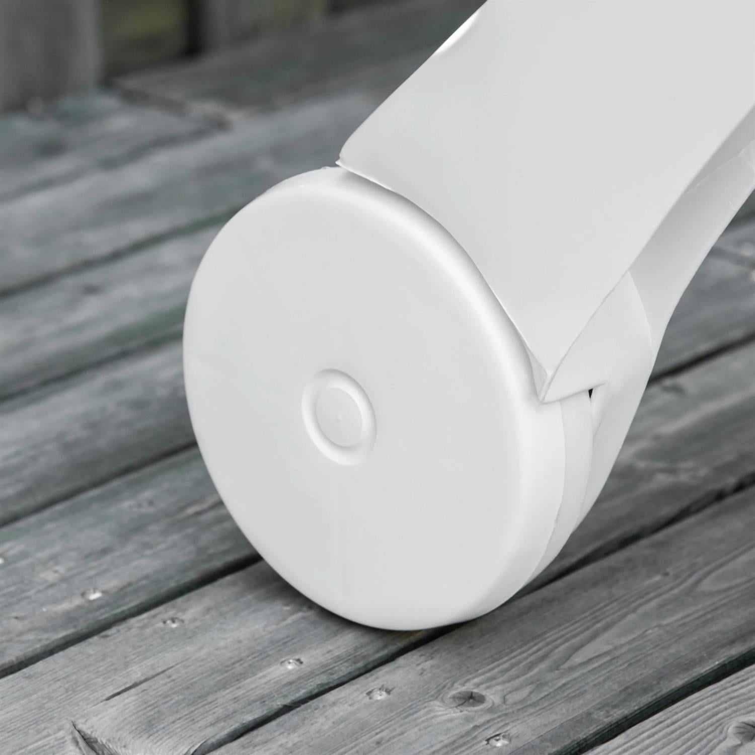 Demi Bonn Patio Outdoor Chaise Lounges, 5 Level Adjustable Backrest Lounge Chair with Wheels, Folding Tanning Chair for Pool, Beach, Patio, Garden, White