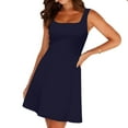 thumbnail image 5 of RYRJJ Women's Square Neck A-Line Sleeveless Mini Dress Summer Club Party Cocktail Short Dresses(Navy,M), 5 of 8