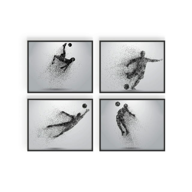 Soccer Wall Art Prints Set of 4 (8x10) Unframed Soccer Posters