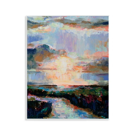 Stupell Industries Sunlit Tide Abstract Abstract Painting Unframed Art Print Wall Art, 11 x 14