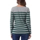 thumbnail image 3 of BLUSA CHIC para Mujeres Inspire, de Rayas, Color Block, de Manga Larga, Camiseta Casual, XS, Verde Oscuro y Gris, 3 of 6