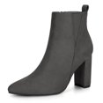 thumbnail image 1 of Botines Allegra K Talón de bloque Cremallera De punta estrecha para mujeres Gris 41, 1 of 7
