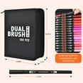 thumbnail image 2 of Dual Tip Brush Pens Art Markers, ASOVNXF 100 Colors Coloring Markers Pens Set with Fine and Brush Tip for Adult Artist Calligraphy Hand Lettering Journal Doodling Writing, 2 of 8