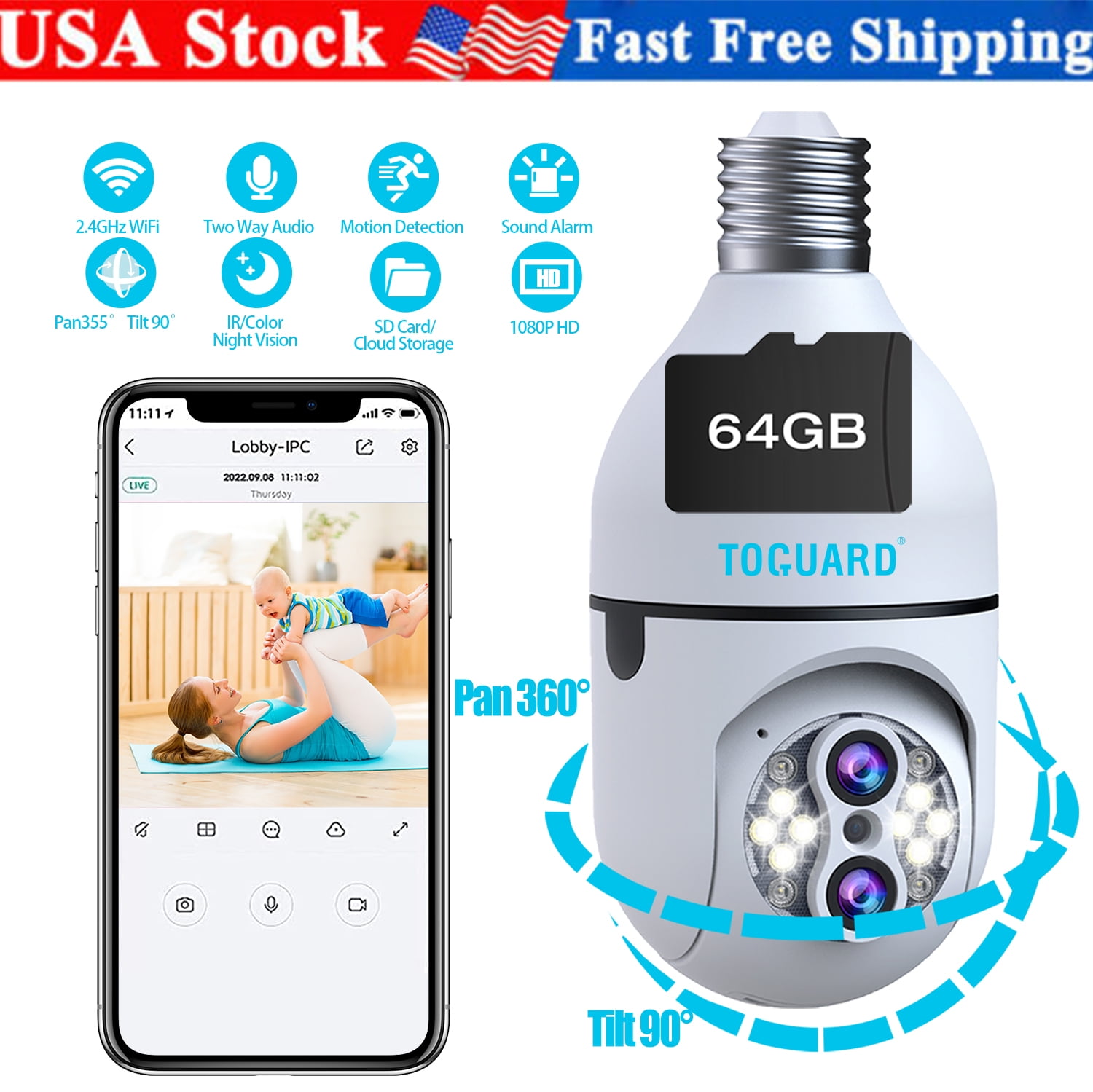 Toguard SC11 2 Pack Security Camera Indoor Surveillance Camera