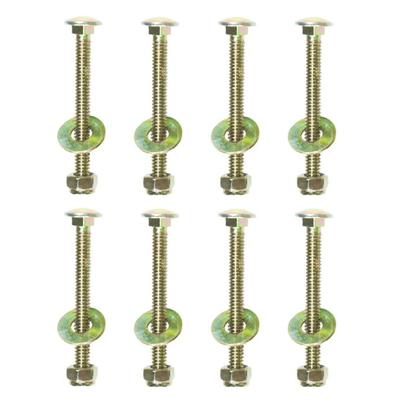 shiyou-1/4" x 2-1/2"Carriage Bolts by Color Galvanization of Square Neck with Nylon Lock Buckle nut and Big Size Washer Assembly Unit,Carbon Steel,Grade 2.(8pcs Pack)