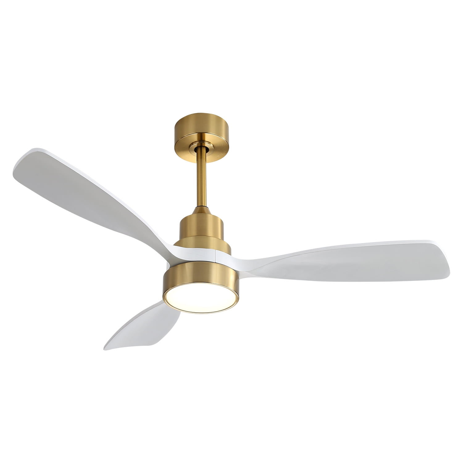 Ceiling Fan 48 Inch, 3 Solid Wood Blades with Remote Control and Reversible DC Motor for Living Room, Gold