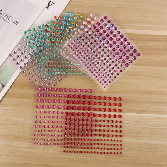 GOOHOCHY 12 Sheets Rhinestone Stickers Self-adhesive Acrylic Crystal  Jewels Gems Stickers DIY Crafts Supplies
