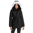thumbnail image 5 of Wantdo Women's Winter Puffer Coat with Removable Hood Waterproof Warm Jacket Thickened Insulated Parka Black L, 5 of 13