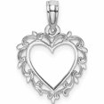 thumbnail image 1 of 10K White Gold Heart With Lace Trim Charm Made In United States 10k7099w, 1 of 5