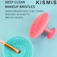 thumbnail image 3 of KISMIS Silicone Scrub Pad Scrub Cup Makeup Brush Cleaner Scrub Silicone Suction Cup Cleaning Pad Beauty Tool Brush Blue, 3 of 5