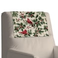 thumbnail image 4 of COEQINE Headrest Cover for Home Recliner, 17x27 Inch PU Leather Couch Headrest Covers with Hook & Loop Straps, Decorative Protector for Office Chair, Theater Seat, Cardinal Holly Retro, 4 of 7