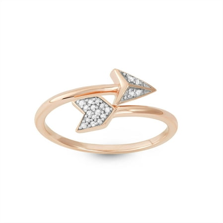 Diamond Accent Rose Gold over Sterling Silver Wrap Arrow Ring, Size 6