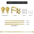 thumbnail image 3 of Urbanest 5/8" Single Telescoping Curtain Rod with Volle Finials, Gold, 28"-48", 3 of 8