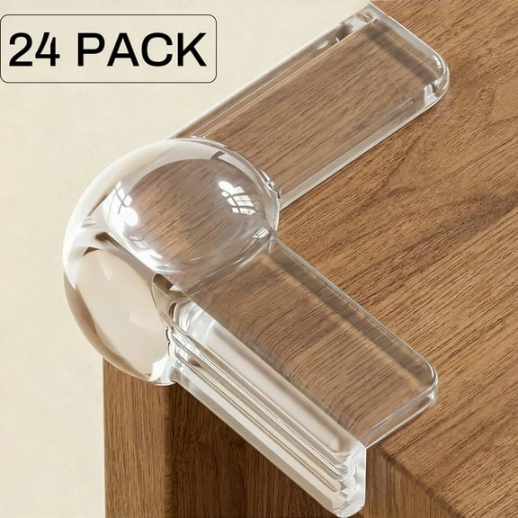 ROSYNEY Table Corner Protectors for Furniture (24 Pack), L-Shaped Clear PVC Corner Protector Baby, Clear Corner Guards for Baby Kids, Furniture Cabinet Glass Coffee Table Edge Safety Bumpers