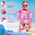 thumbnail image 3 of MoKo Kids Swimming Vest for 20-30-50lbs, Toddler Floaties with Crotch Strap and Whistle, Water Wing Swim Training Equipment,Pink Mermaid, 3 of 8