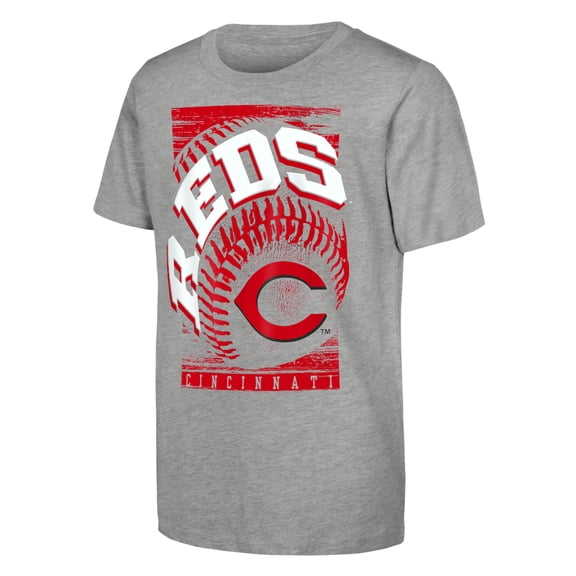 Youth Outerstuff Heather Gray Cincinnati Reds Speed Pitch T-Shirt