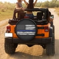 thumbnail image 3 of KAKALAD Thin blue line american flag Spare Tire Cover Weatherproof Universal Vehicle Accessories 15 Inch, 3 of 6