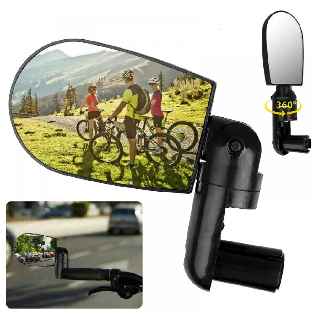 Universal Rotatable Bike Bicycle MTB Mirror Handlebar Glass Wide Angle Rearview 
