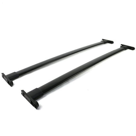 Ikon Motorsports Compatible with 11-15 Ford Explorer /13-15 Ford Police Interceptor Utility Roof Rack Cross Bar Black 2Pc - Aluminum
