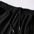 thumbnail image 5 of Fengqque Men's Fashionable and Loose Jacquard Shorts Casual Elastic Waist Drawstring Shorts with Pockets Black S(S), 5 of 7