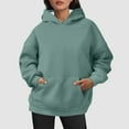 thumbnail image 3 of SGMVNU Women's Oversized Hoodie Cute Pullover Hoodies Loose Streetwear Hooded Sweatshirt with Pocket Fall Winter Outfits(Dark Green,M), 3 of 6