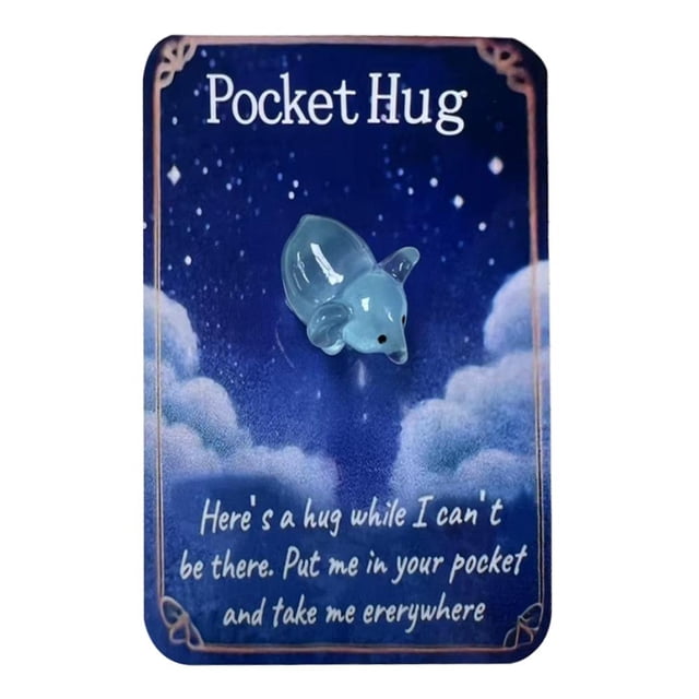 Fun Water Animals Pocket Hug with Inspirational Card, For Birthdays,And Day, Easter, L6D7 MotherS Day. FatherS