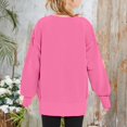 thumbnail image 4 of SGMVNU Girls Oversized Sweatshirt Long Sleeve 11-12 Years Crewneck Sweatshirts Kids Lightweight Side Slit Hem Cute Pullover Tops Hot Pink, 4 of 6