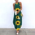 thumbnail image 1 of SMihono Robe Maxi Boho d'Été pour Femmes Grande Taille Robe d'Été Décontractée Sans Manches à Col Licou avec Bretelles Jupe Fendue Maxi Imprimée Robe de Plage Robe d'Été, 1 of 4