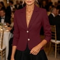 thumbnail image 6 of IUYRTFE Women Double Button Lapel Blazer Long Sleeve Slim Fit Casual Business Suit Jacket, 6 of 9