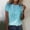 A-Light Blue, variant on T Shirts for Women Summer Round Neck Short Sleeve Tops Casual Floral Print Loose Fitting Tees Trendy Blouse