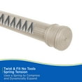 thumbnail image 5 of Kenney® Twist & Fit™ No Tools, Rust-Resistant Coated Steel, Spring Tension, Shower Curtain Rod, 42-72", Taupe, 5 of 10