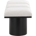 thumbnail image 4 of Meridian Furniture Pavilion Cream Boucle Fabric Bench, 4 of 11