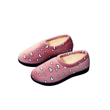 

Kesitin Womens Anti-Skid Slip On Slipper For Mom House Breathable Mother Shoe Fuzzy Home Shoes Pea Red 5