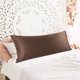 thumbnail image 1 of Funda de almohada de satén suave y sedoso PiccoCasa con cremallera de 21x72 pulgadas, funda de almohada larga color marrón, 1 of 7