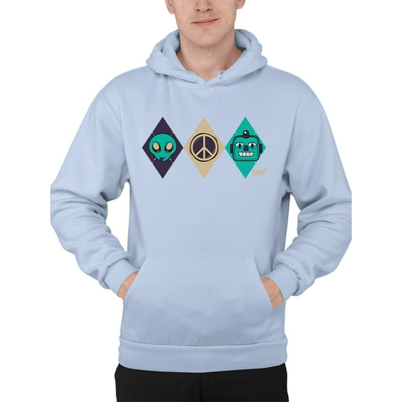 Alien Peace Trio Emoji - Futuristic Symbol Art Design Men's Hoodie