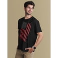thumbnail image 2 of 4th of July Distressed Offset American Flag Mens T Shirt, 2 of 5