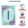 thumbnail image 5 of America Forever Spring Monogram Garden Flag Letter I 12.5 x 18 inches Double Sided Vertical Outdoor, Yard, Lawn, Pink and Blue Flowers, Cosmos, Leaves, Summer Flower Garden Flag, 5 of 5