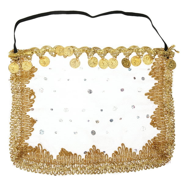 KAKOWELY Velo facial para danza del vientre con lentejuelas, accesorio para disfraz de cosplay