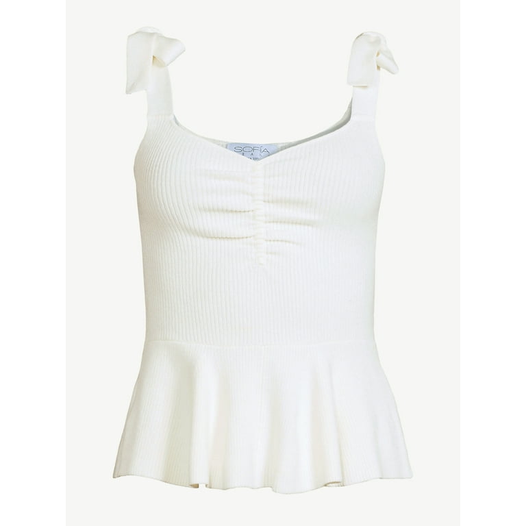 Sofia Jeans by Sofia Vergara Women s Tie Peplum Tank Top Walmart