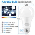 thumbnail image 2 of Bombillas LED IINVGOOD, 14 W, A19, 100 a 125 W, equivalente a 5000 K, paquete de 12, 2 of 6