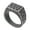 Black Rectangular, variant on Men's Stainless Steel Hammered Surface Ring Classic Simple Signet Style Pinky Finger Statement Rings Rectangular Black Size 7