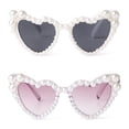 thumbnail image 1 of Gafas de sol ADE WU Corazón con perlas en forma de corazón para niños de 3 a 8 años, 1 of 7