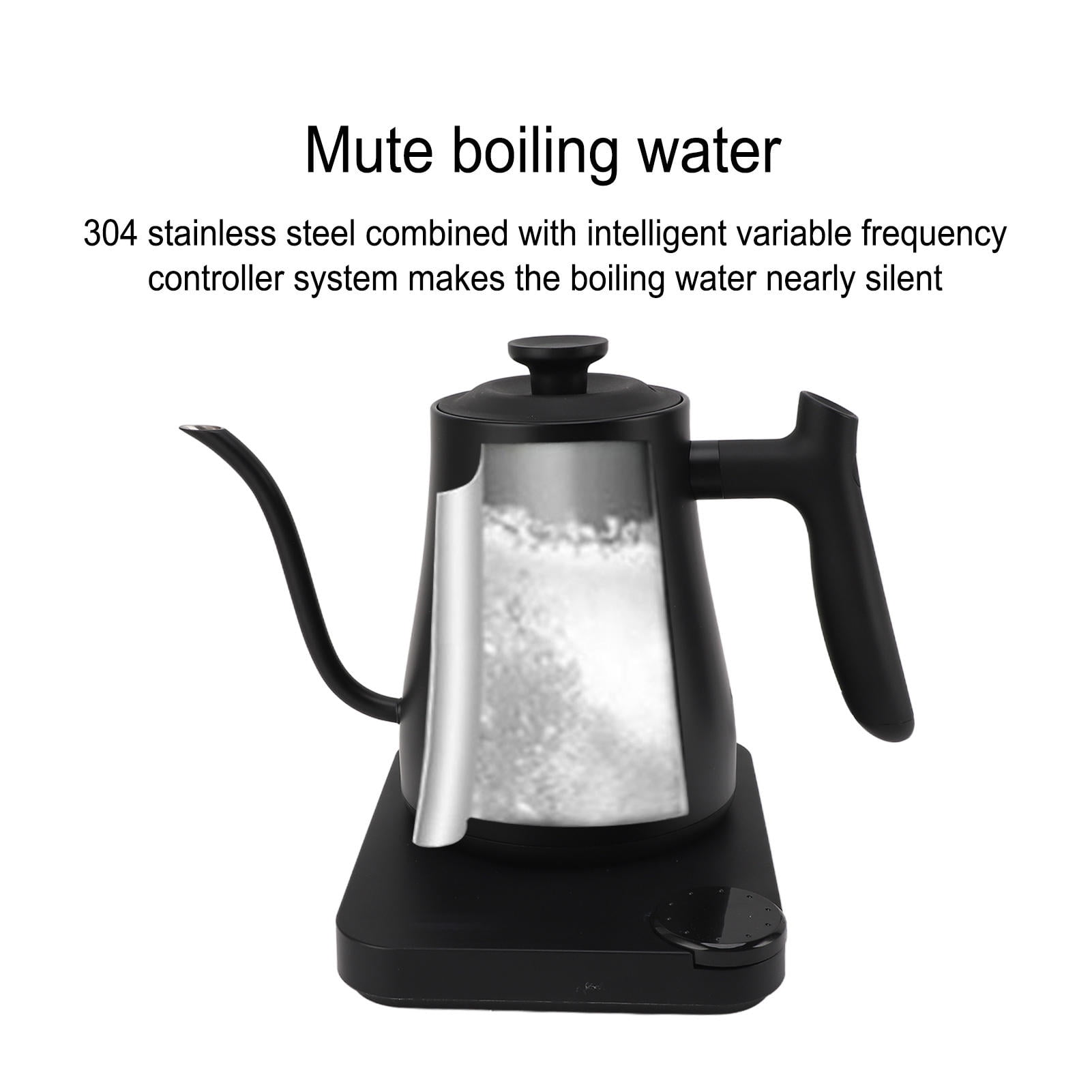 LAZIOEGR 1200W Smart 1L Gooseneck Electric Kettle – Variable Temp Control, 1200W Rapid Heat, High‑Def Display, Anti‑Dry Burn, Food‑Grade Stainless Steel, 110V US Plug