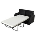 thumbnail image 1 of Accent Sofa Bed, 2-seat Sofa Convertible to Twin Bed with Mattress, Modern Sofa Sleeper with Armrest and Backrest, Living Room Loveseat with USB Charging Port and 3-pin Plug, Black, 1 of 7