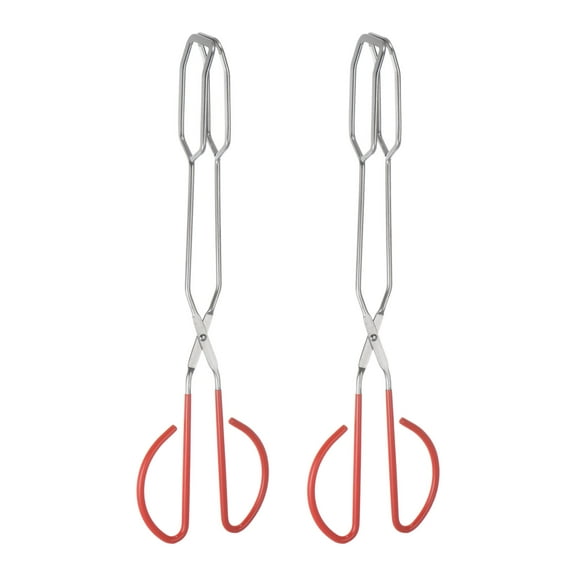 Uxcell 2Pcs Stainless Steel Scissor Tongs 16" Barbecue Grilling Tongs with Handles for Cooking Barbecue Bread