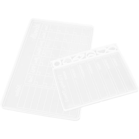 SEWCHICS 2pcs DIY Calendar Silicone Mold White Creating Calendars for DIY Activities Rectangular