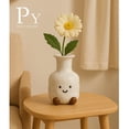 thumbnail image 2 of Cute Decor for Bedroom Cute Bedroom Decor White Ceramic Single Flower Vase Cute Desk Decor Aesthetic Cute Room Decor for Home Side Table Nightstand Decor 1 Pack, 2 of 6