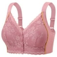 thumbnail image 2 of LangJing Front Closure Wireless Bras for Women No Underwire, Woman Color Thin And Steel Gathered Breathable Underwear For Daily Bras Pink,48, 2 of 7
