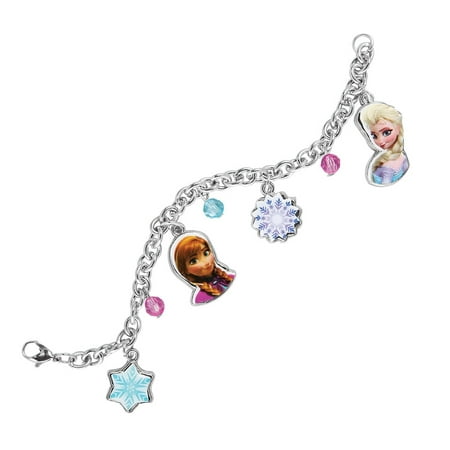Disney - Frozen Anna and Elsa Snowflake Charm Bracelet - Walmart.com